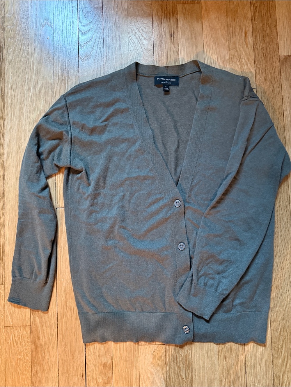 Banana Republic Olive Cardigan Sweater